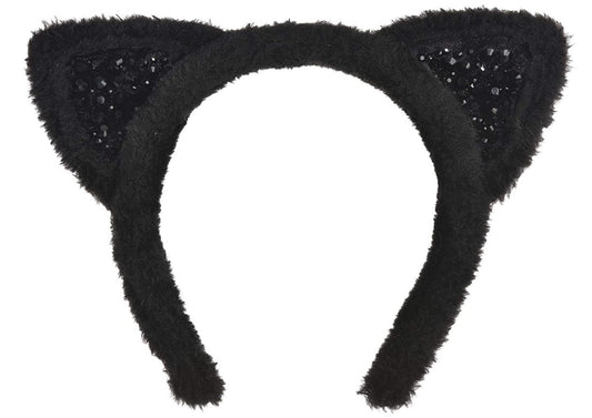 Orejas de Gato Posh - Animales - Negro - Accesorio de Disfraz - Adulto Adolescente