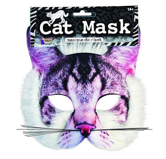 Cat Half Mask - Sublimated 3-D - Costume Accessory - Child Teen Adult