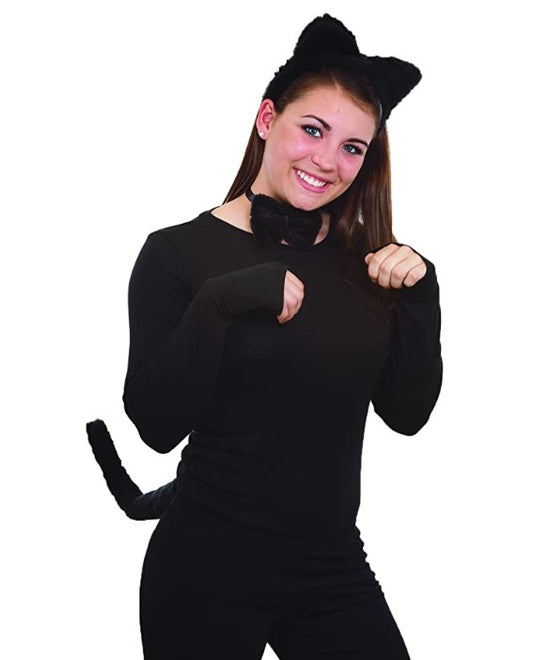 Cat Set - Black - Plush - 3-Piece - Costume Accessory - Child Teen Adult