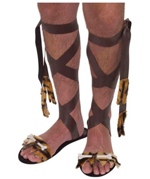Stone Age Sandals - Cave Man - Faux Fur - Costume Accessory - Adult