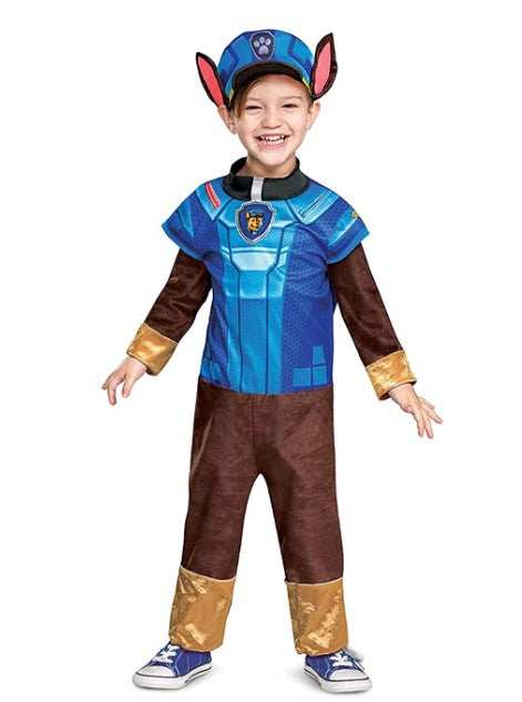 Chase Kostüm Hut und Overall für Jungen, Paw Patrol Film Charakter Outfit mit