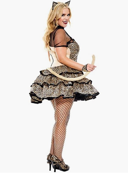 Cheeky Cheetah Mini Dress - Costume - Adult - 2 Plus Sizes