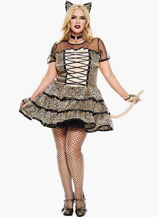 Cheeky Cheetah Mini Dress - Costume - Adult - 2 Plus Sizes