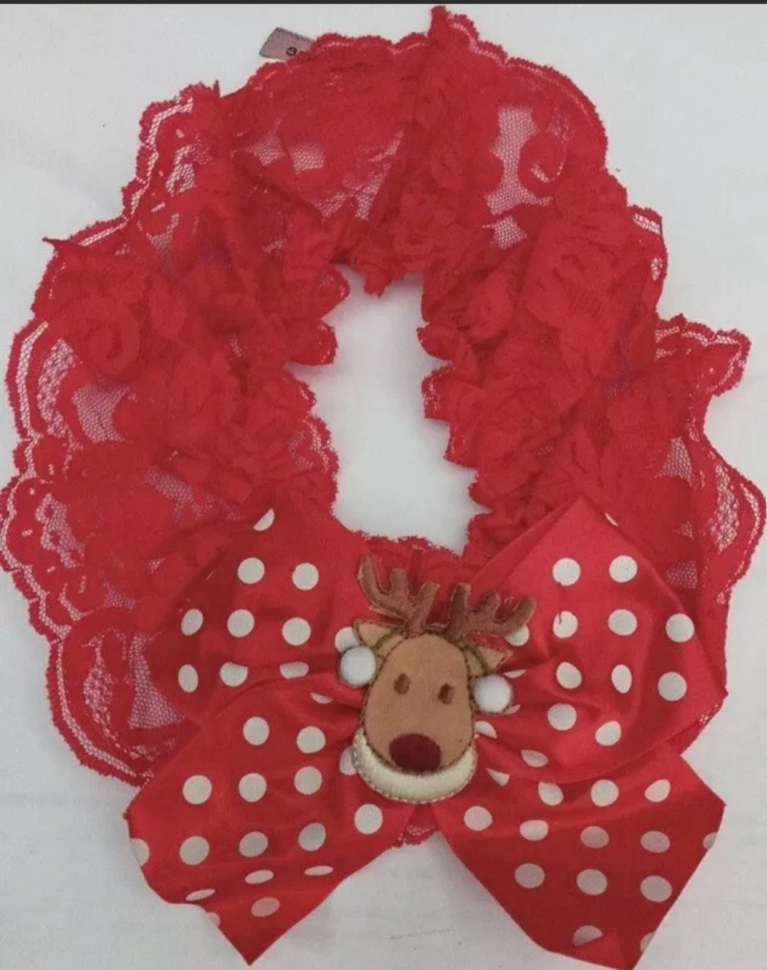 Rudolph Lace Garter - Red/White - Christmas - Costume Accessory - Adult