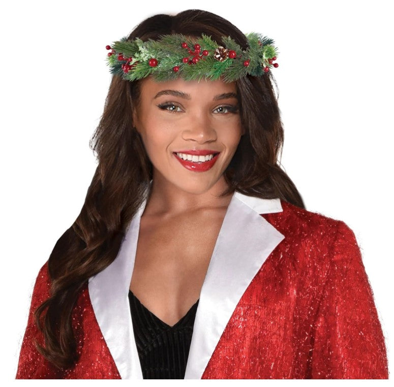 Mrs Claus Head Wreath - 10" - Mother Nature- Costume Accessory - Adult