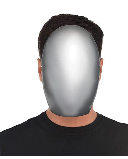 Faceless Chrome Mask - Plastic - Costume Accessory - Adult Teen