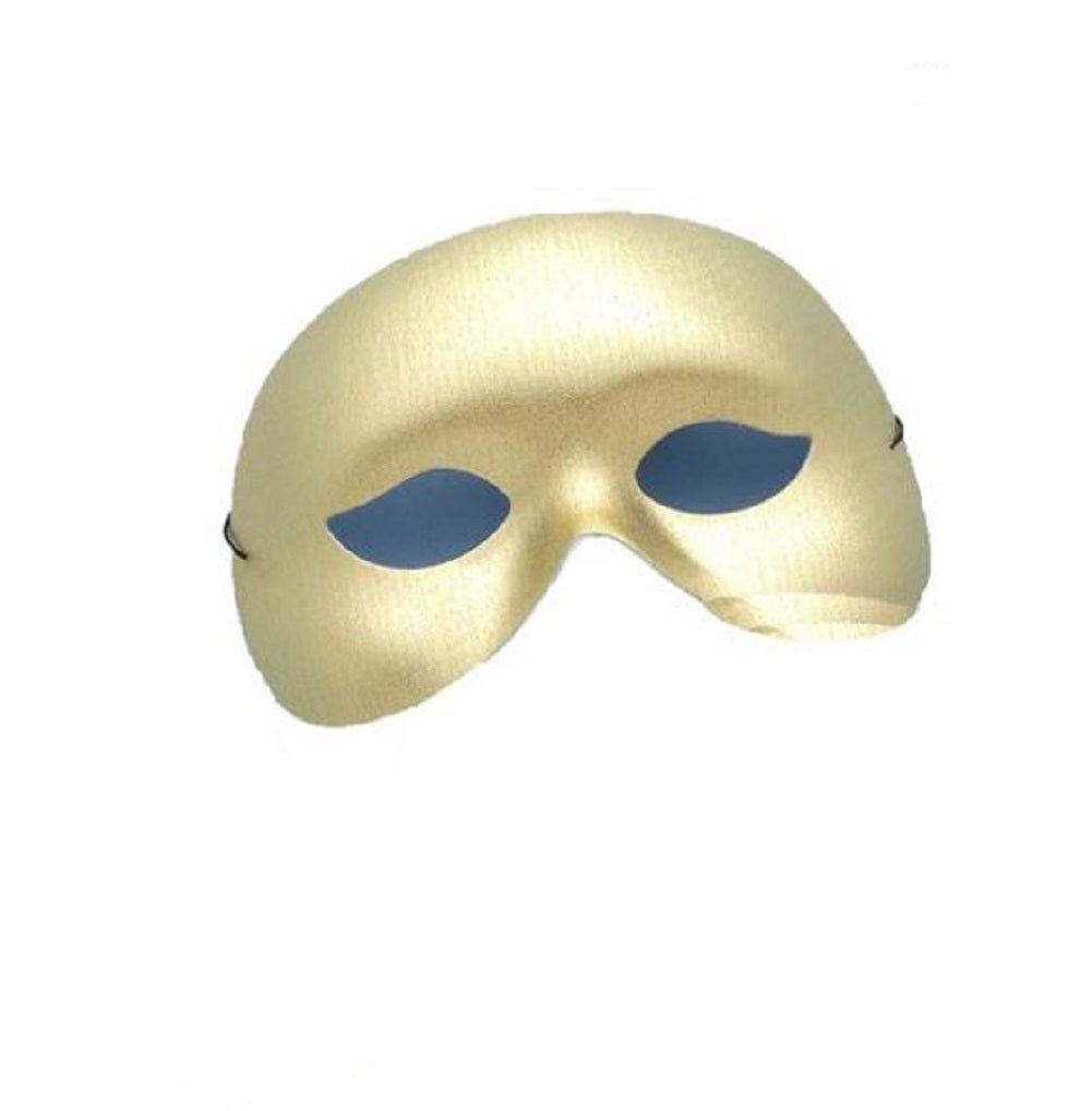 Cocktail 1/2 Mask - Gold Lame - Metallic - Costume Accessory - Adult Teen