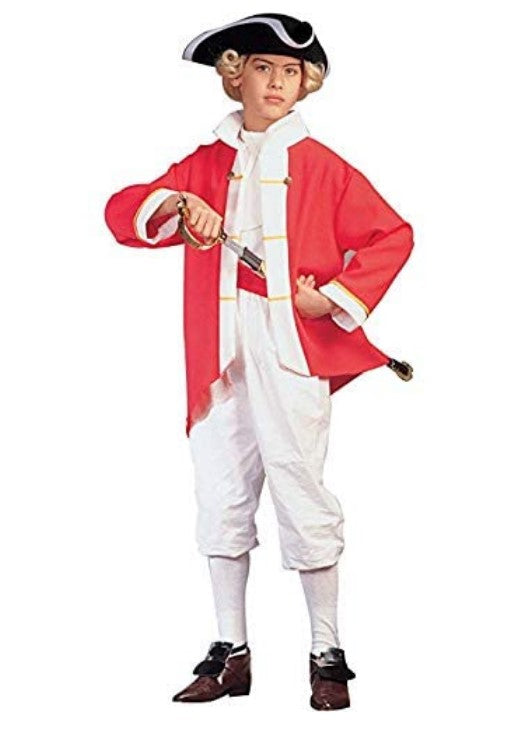 Red Coat - British Soldier - Revolution - Red/White - Costume - Child - 2 Sizes