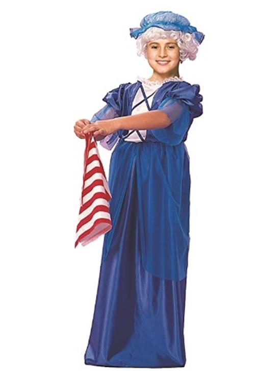 Colonial Girl - Blue - Betsy Ross - Historical - Costume - Child Large 12-14