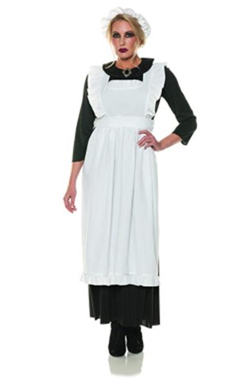 Colonial Old Maid - Attached Pinafore Apron - Costume - Adult - 2 Sizes