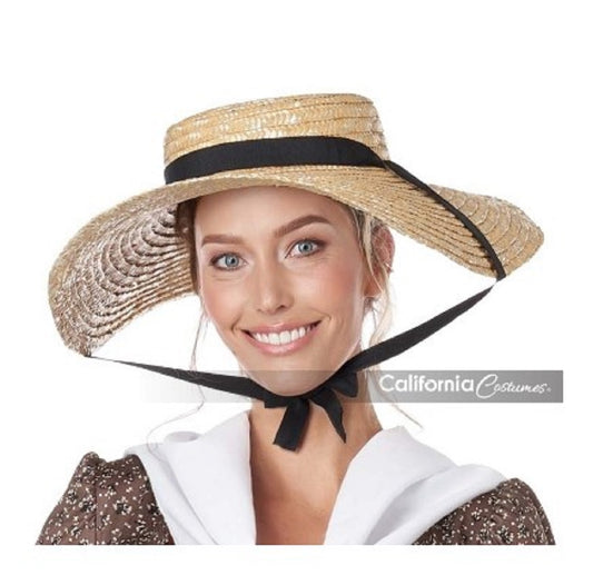 Straw Hat - Colonial - Frontier - Natural - Costume Accessory - Adult Teen