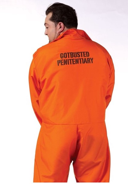 Convicted Jumpsuit - Got Busted - Prisoner - Orange - Costume - Adult - Plus