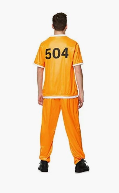 Jail Convict - Prisoner - Orange - Costume - Adult - 3 Sizes