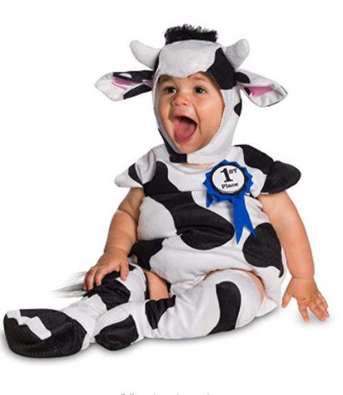 Vaca Bebé - Negro/Blanco - Disfraz - Talla infantil 1-2 años