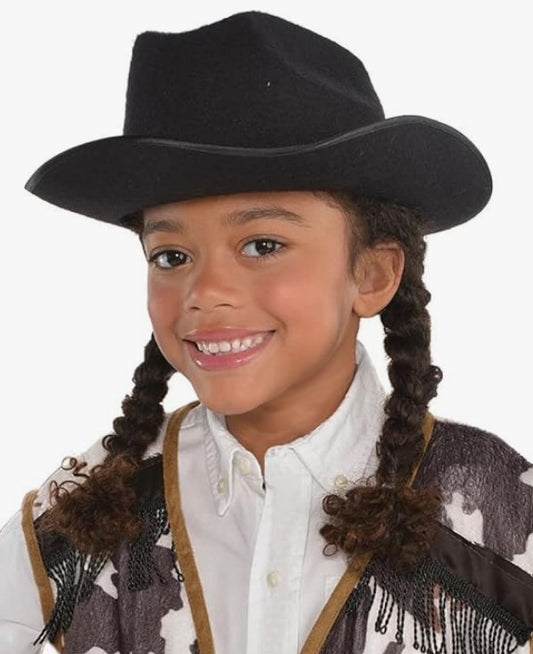 Cowboy Cowgirl Hat - Black - Costume Accessory - Child Size