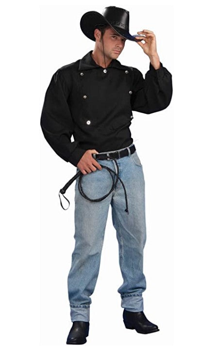 Cowboy Rodeo Texas Shirt - Black - Costume - Adult
