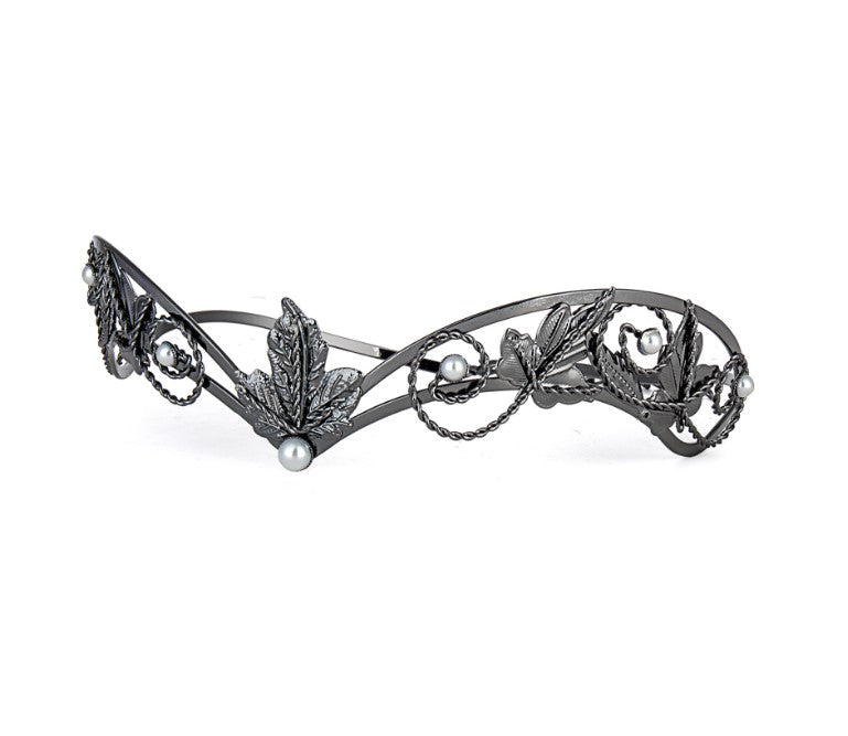 Renaissance Crown Circlet - Hoja - Negro/Gris - Accesorios para disfraces - Adulto adolescente