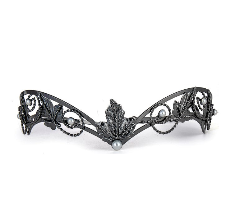 Renaissance Crown Circlet - Leaf - Black/Grey - Costume Accessories - Adult Teen