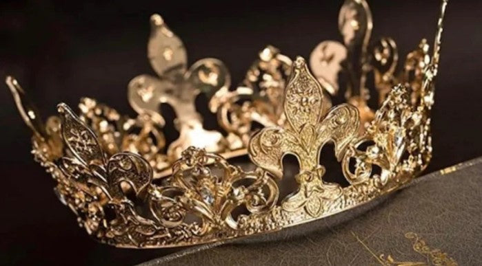 Crown - King Queen - Gold - Fleur-de-Lis - Costume Accessories - Adult Teen