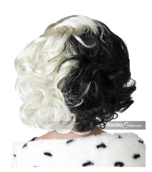 Devilish Diva Wig - Glam - Cruella - White/Black - Costume Accessory - Child