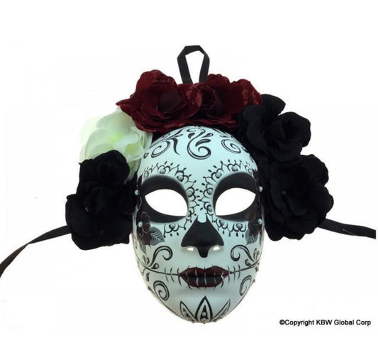 Day of the Dead Half Mask - Female - Costume Accessory - Adult Teen