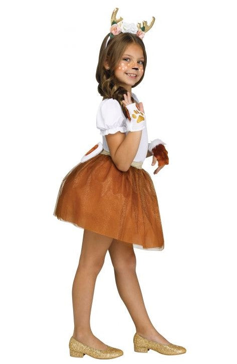 Deer Glitter Girl Set - Ears Paws Tail - Costume Accessory - Child