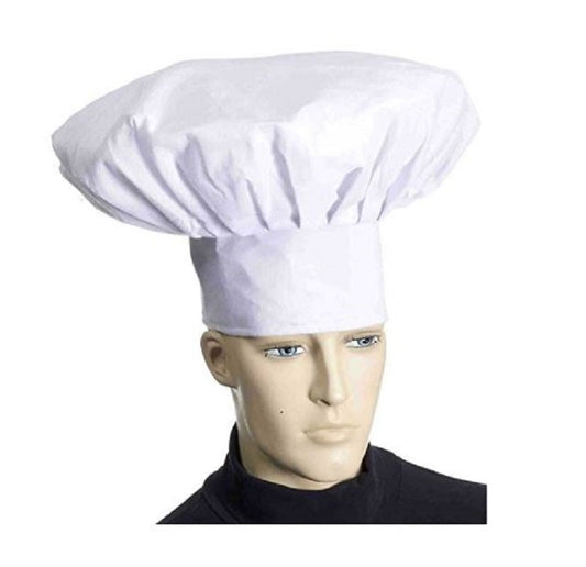 Gorro de chef - Blanco - Accesorio de disfraz de lujo - Adolescente adulto