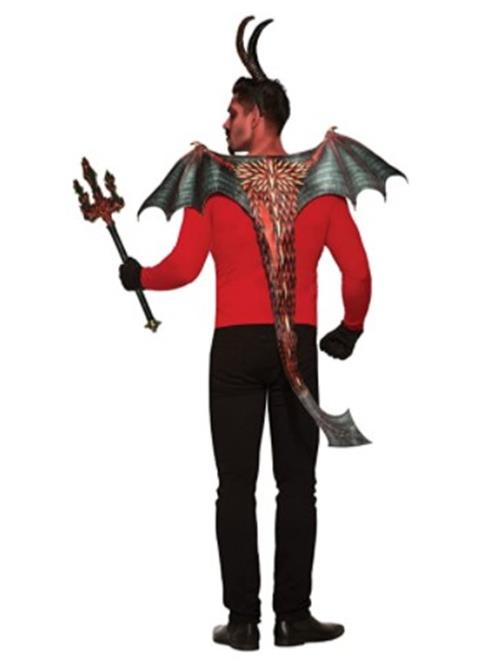 Demon Wings & Tail Set - Sublimated - Black/Red - Costume Accessory - Adult Teen