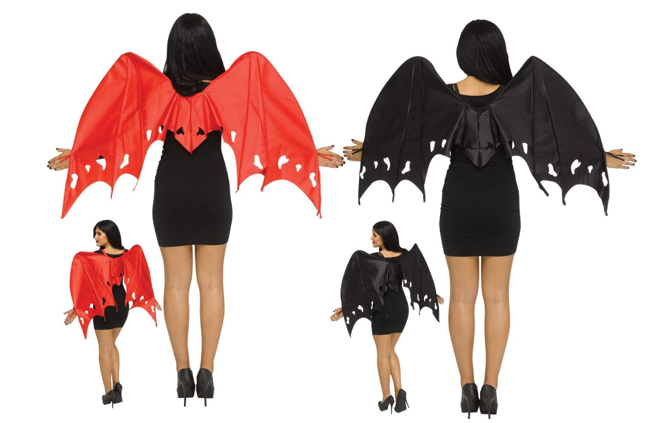 Demons & Devils Wings - Black or Red - Costume Accessory - Teen Adult