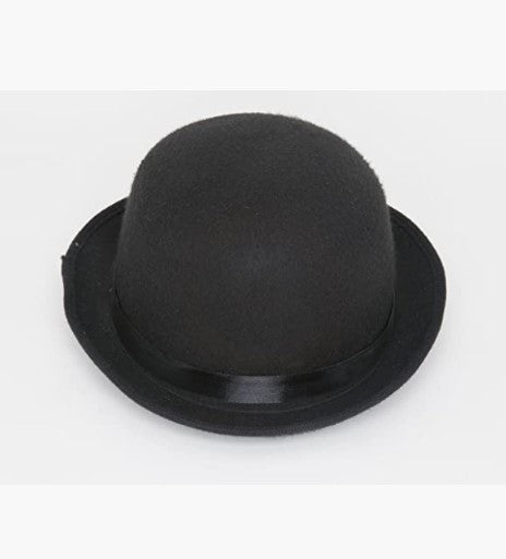 Derby Bowler Hat - Black - Felt - Costume Accessory - Adult