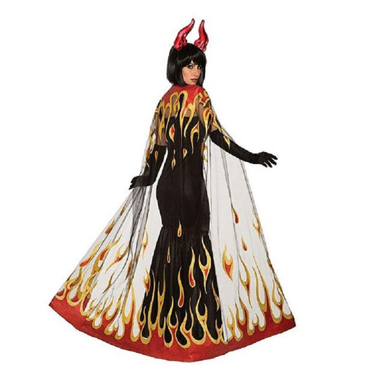 Devil Fire Cape - Demon - Long - Costume - Adult - Standard/OS