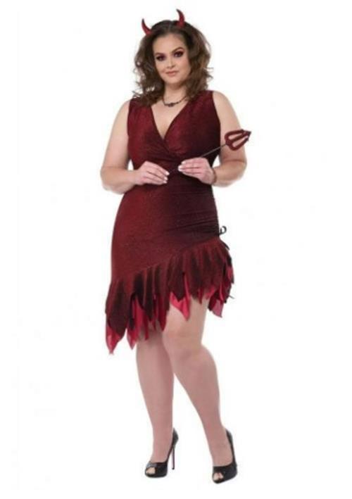 Devil - Red-Hot & Sizzling - Horns & Pitchfork - Costume - Adult Plus - 2 Sizes