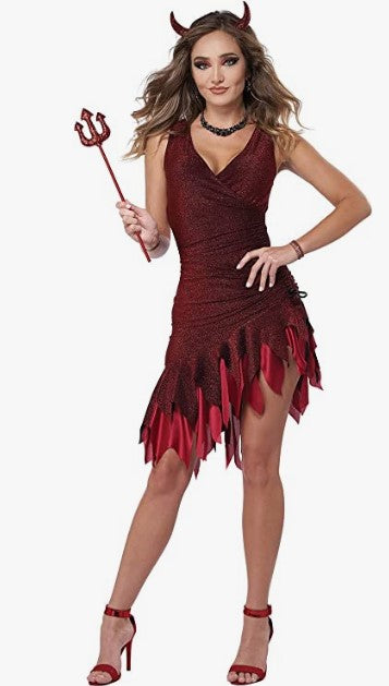 Devil - Red-Hot & Sizzling - Horns & Pitchfork - Costume - Adult - 5 Sizes