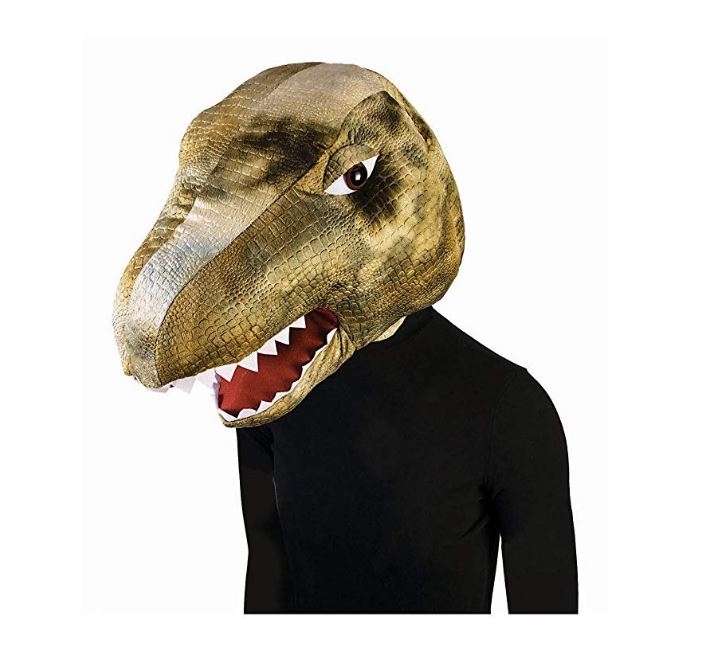Dinosaur Mascot Head Mask - Plush - Green - Costume Accessory - Adult Teen