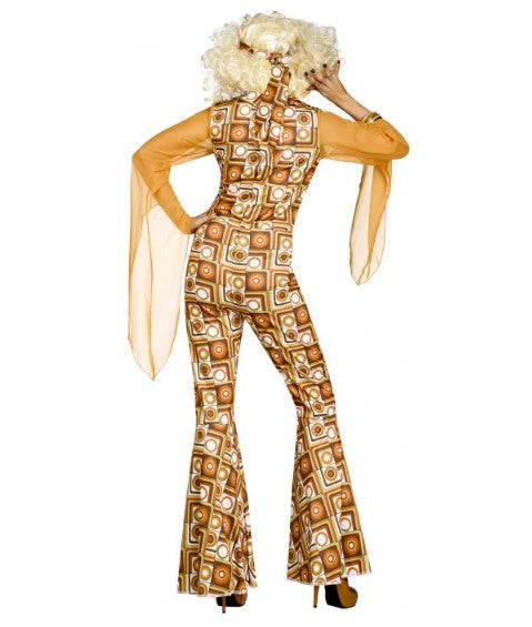 Disco Diva Jumpsuit - 70's - Gold Geo - Costume - Adult - 2 Sizes