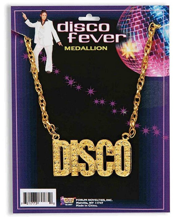 Disco Necklace - Gold - Costume Accessory - Adult Teen