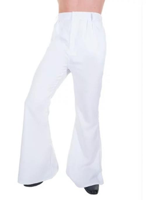 Disco Pants with Flared Bottoms - 1970's - White - Costume - Men - 3 Sizes