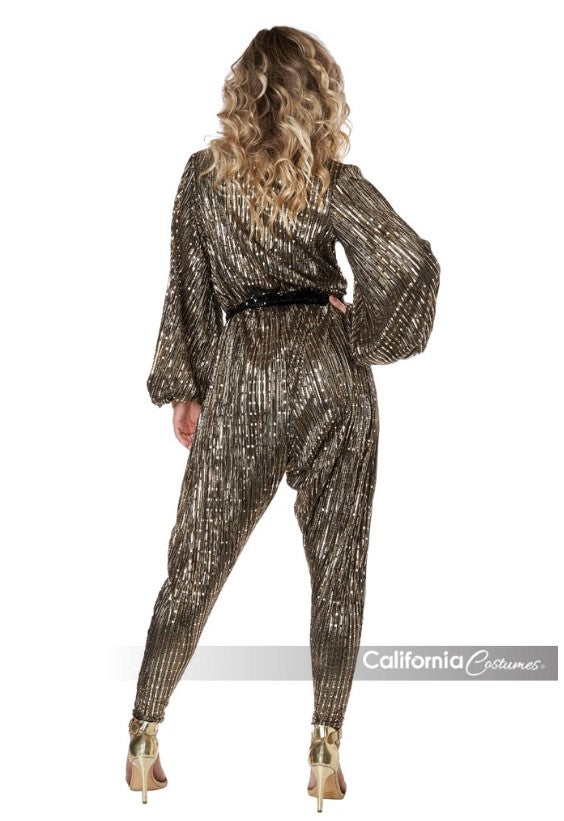Disco Queen - 70's - Gold - Costume - Adult - 4 Sizes