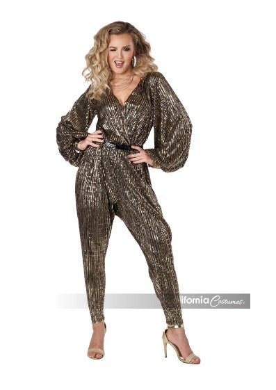 Disco Queen - 70's 80's - Gold - Costume - Adult - 4 Sizes