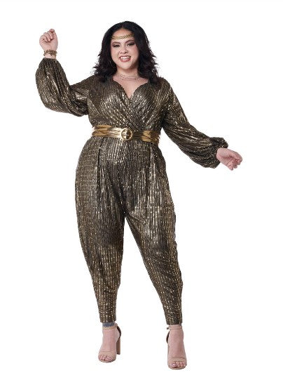 Disco Queen - 70's - Gold - Costume - Adult - Plus - 2 Sizes