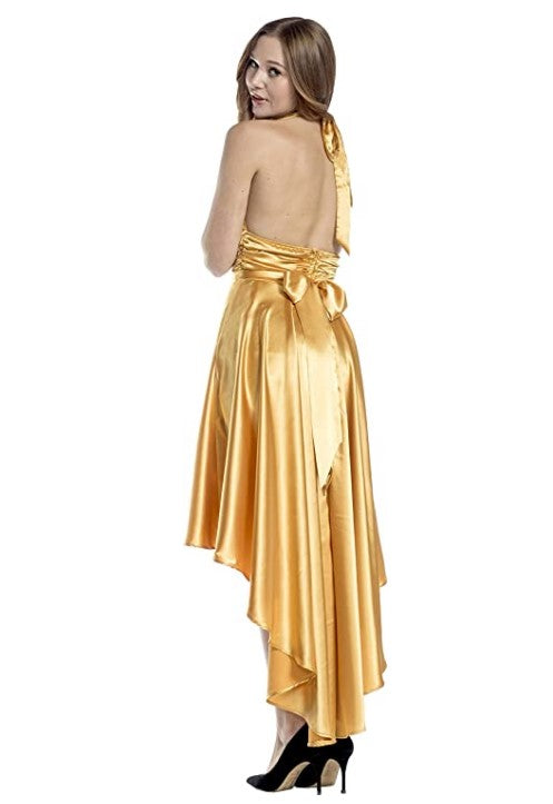 Vintage Disco Dress - 1970's - Gold - Costume - Adult - Small 5-7