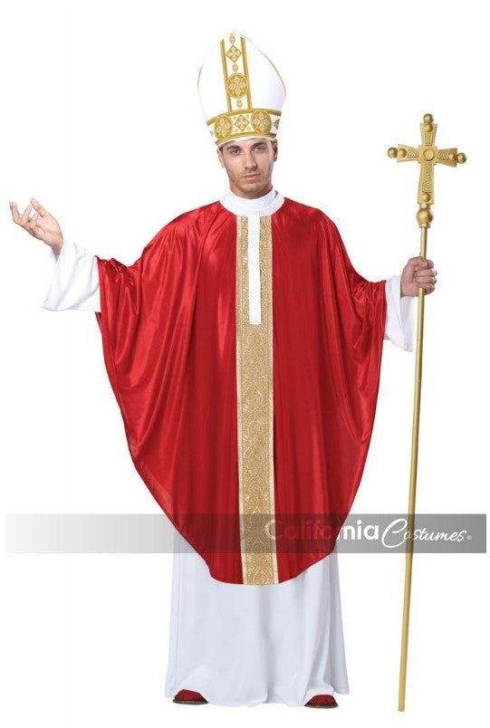 Pope - Religious - Red/White/Gold - Deluxe Costume - Adult - 3 Sizes