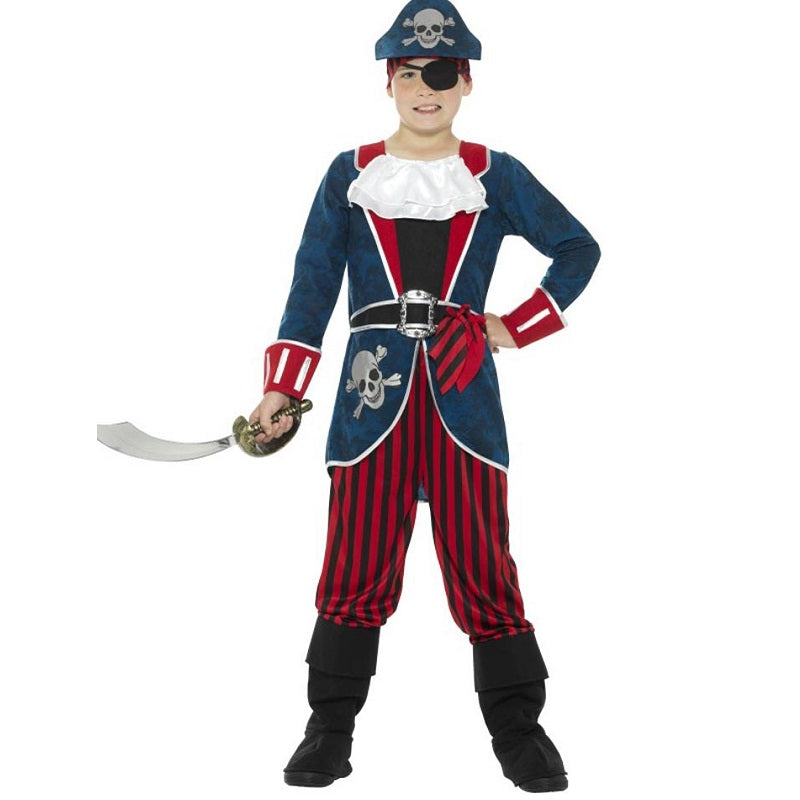 Pirate Captain - Red/Blue - Deluxe Costume - Child - 2 Sizes