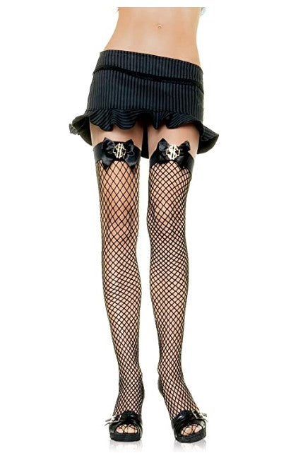 Dollar Sign Fishnet Thigh Highs - Gangster - Costume Accessory - Adult