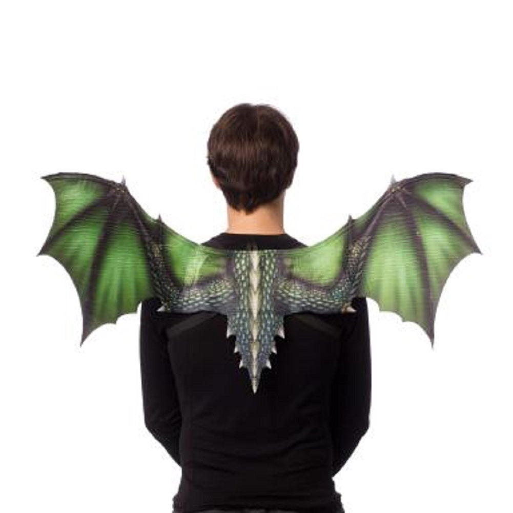 Dragon Mask & Wings Set - Green - Sublimated - Costume Accessory - Teen Adult