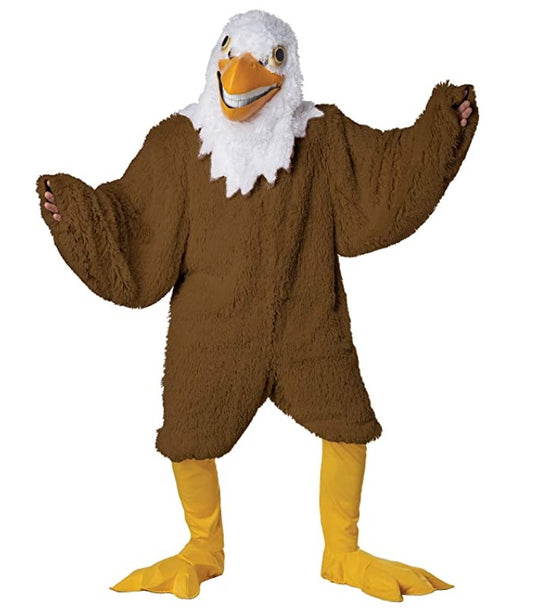 California Costumes Eagle Maniac Adult Mascot Costume with Movable Jaw, Brown/Wh