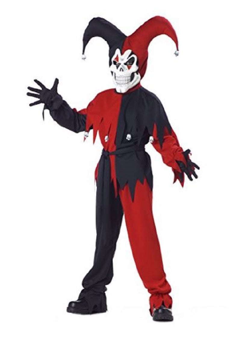 Evil Jester - Red/Black - Costume - Child - XL 12-14