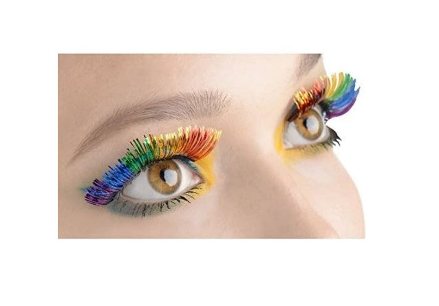 Wimpern - Regenbogen Metallic - Pride - Kostüm Accessoire