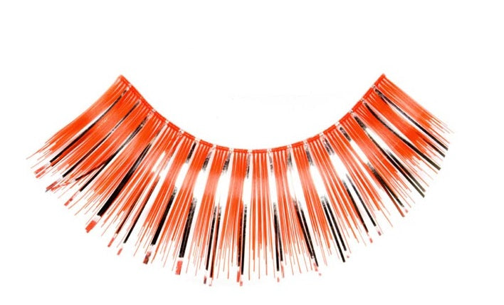 Eyelashes - Silver Metallic on Orange - Sports - Rock Star - Costume Accessory