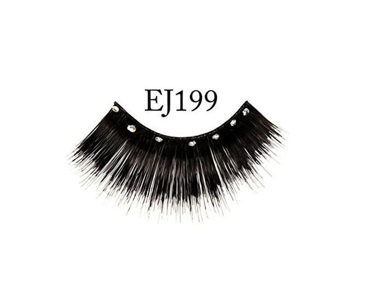 Eyelashes - Thick Long - Black - Rhinestones - Cosplay Costume Accessory